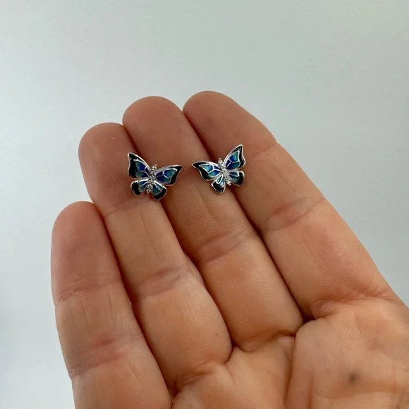 2/$30 Genuine 925 Sterling Silver Butterfly Earrings - Picture 3 of 9